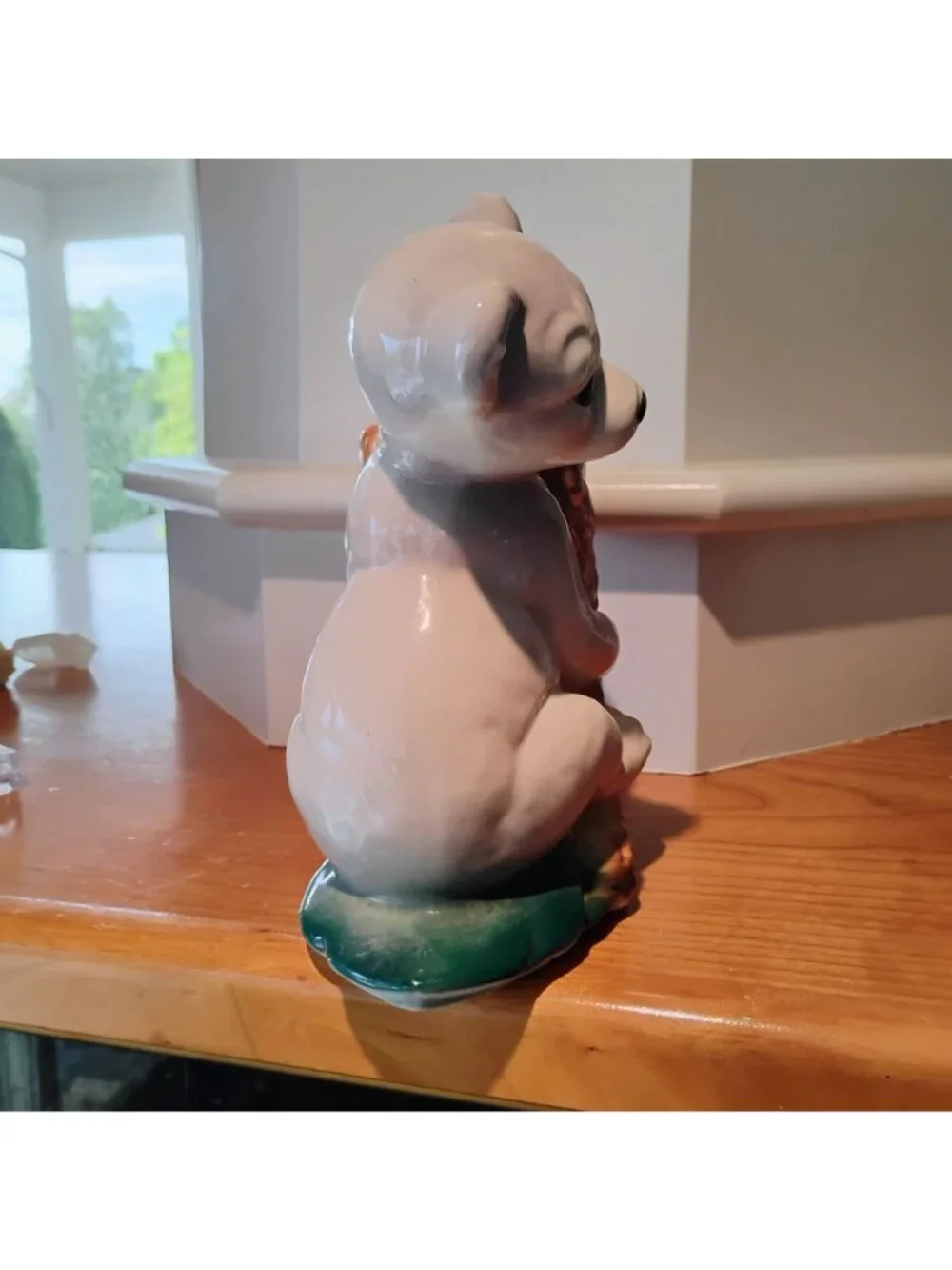 Vintage Royal Copley Grey Bear in A Tree Planter Vase 1950s